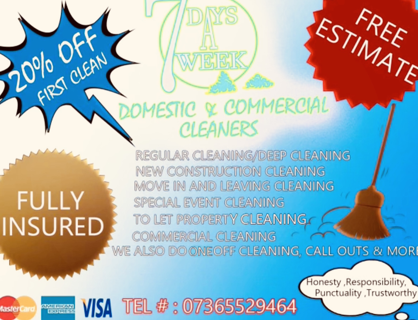7 days a week domestic and commercial cleaners Ltd 